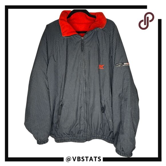 Helly Hansen Men's Plaid‎ Match Race Reversible Full Zip Jacket Blue Red Large - Picture 1 of 9